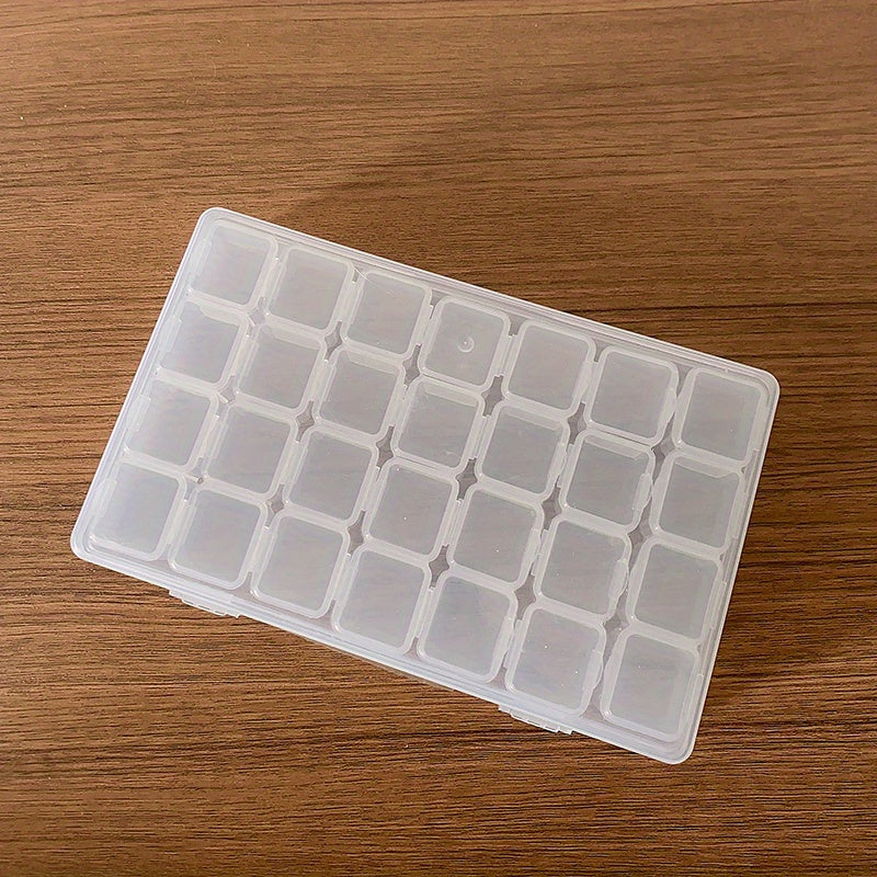 Plastic Jewelry Organizer with 28/56 Grids for Earrings Beads and Crafts Storage