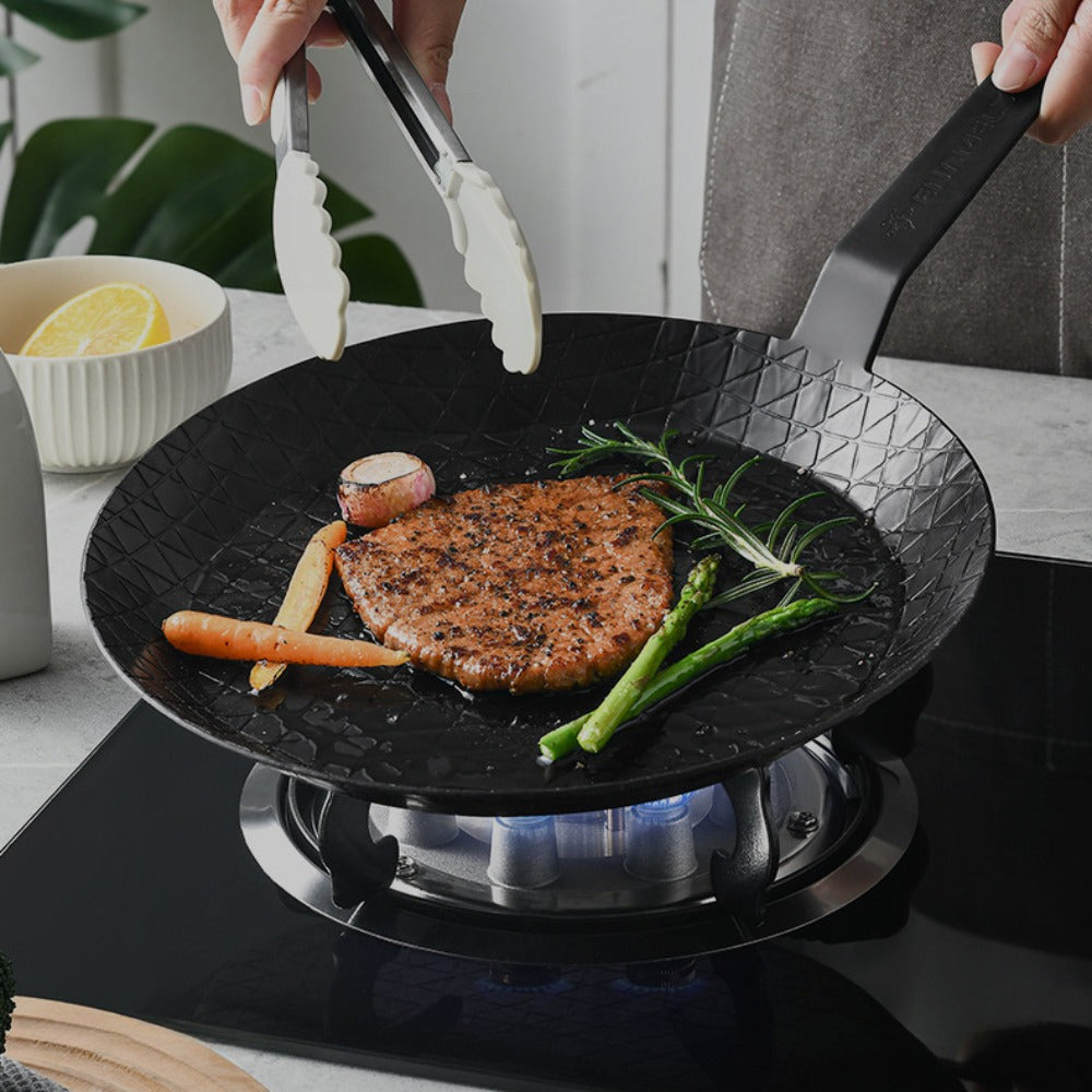 Cast Iron Steak Griddle Pan with Non-Stick Surface for Home and Restaurant Cooking