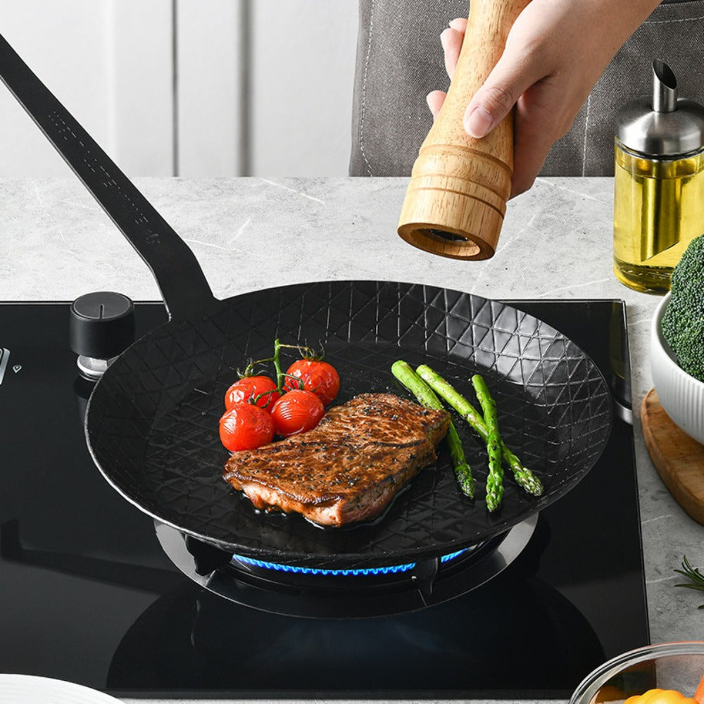 Cast Iron Steak Griddle Pan with Non-Stick Surface for Home and Restaurant Cooking