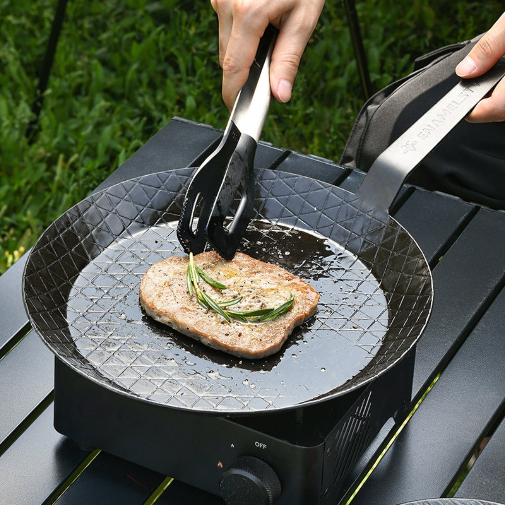Cast Iron Steak Griddle Pan with Non-Stick Surface for Home and Restaurant Cooking