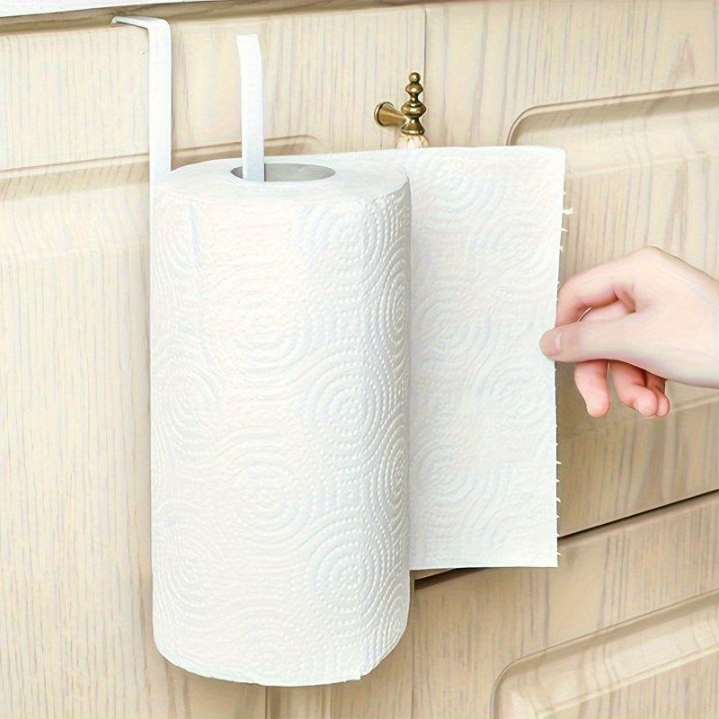 Organizador de almacenamiento para papel de cocina en estante de gabinete no perforado