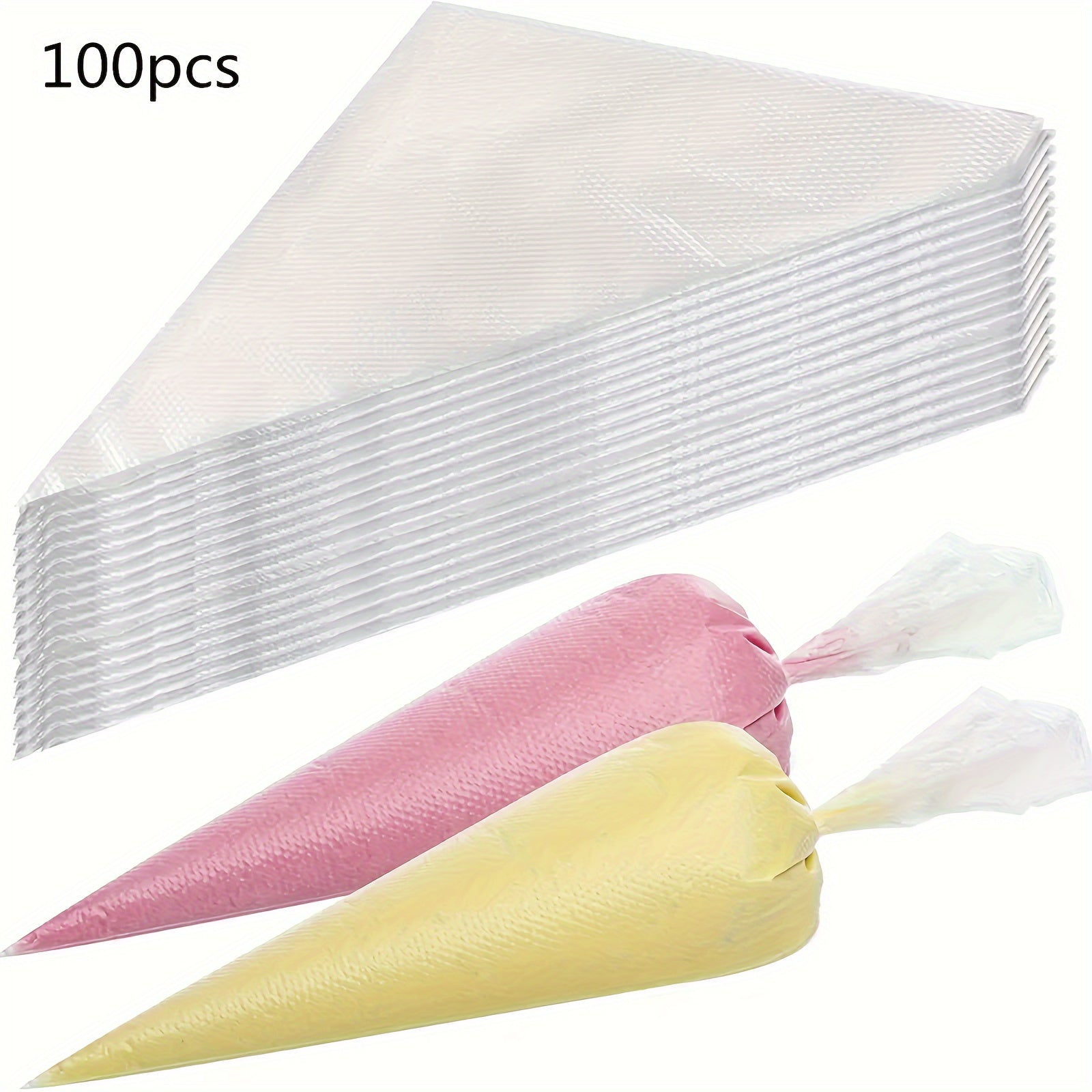 Set of 100 Thickened Disposable Icing Bags for Cake Decoration Baking