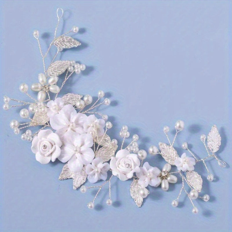Wedding Hair Vine for Women and Girls with Pearls and Rhinestones Bridal Hair Accessories