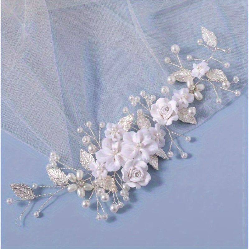 Wedding Hair Vine for Women and Girls with Pearls and Rhinestones Bridal Hair Accessories