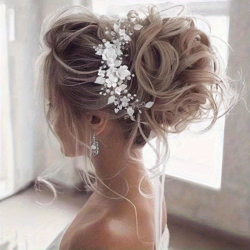 Wedding Hair Vine for Women and Girls with Pearls and Rhinestones Bridal Hair Accessories