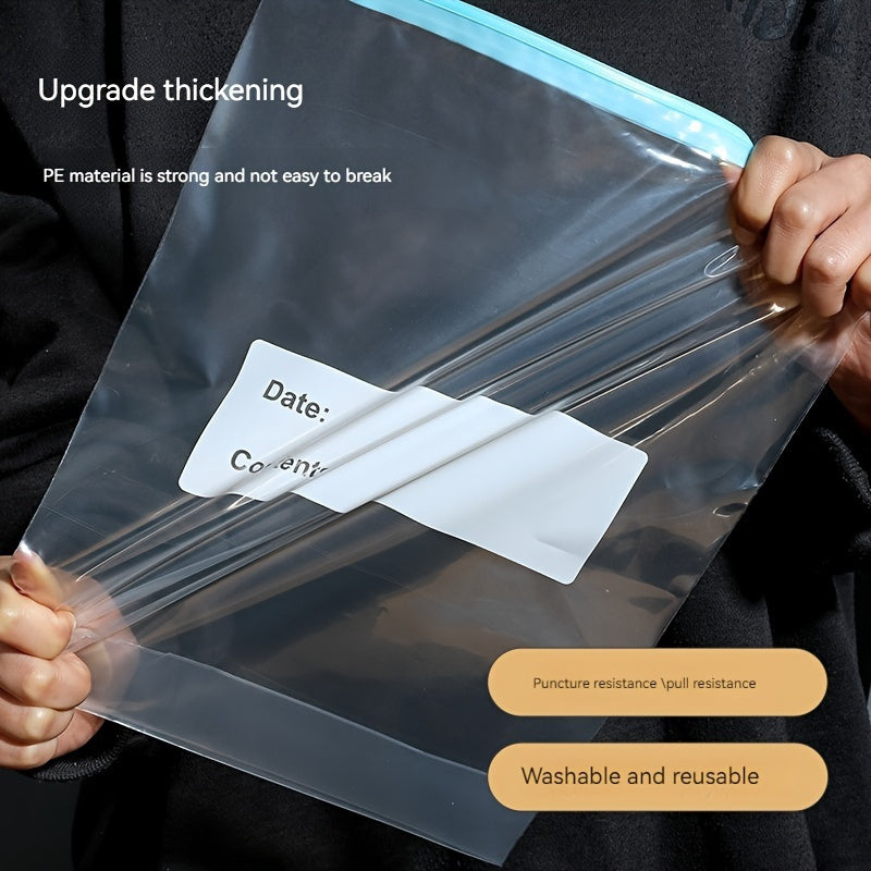 100 ta elastik yangi saqlash sumkasi va 45 ta muhrlanadigan oziq-ovqat saqlash sumkasi to'plami, oshxona tashkiloti uchun ideal. Ushbu sumkalar oziq-ovqat darajasida, ko'p funksiyali, qalin, muzlatgichda saqlashga mos va o'z-o'zidan muhrlanadigan.