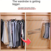 Juego de 3 perchas antideslizantes de 5 capas para ahorrar espacio en la ropa, para bufandas, pantalones, organización del armario