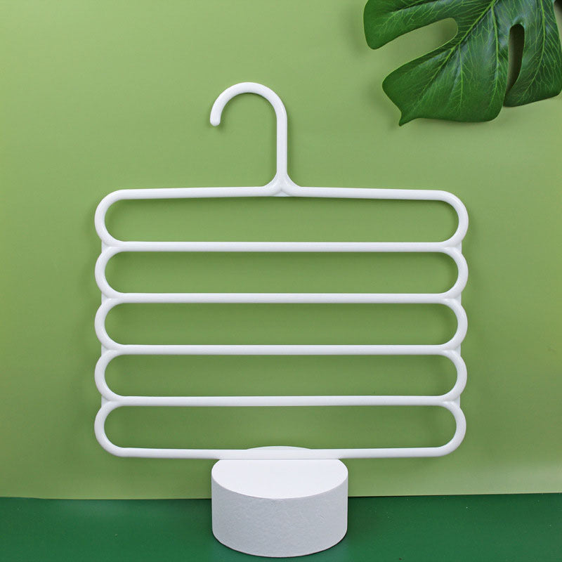 Juego de 3 perchas antideslizantes de 5 capas para ahorrar espacio en la ropa, para bufandas, pantalones, organización del armario