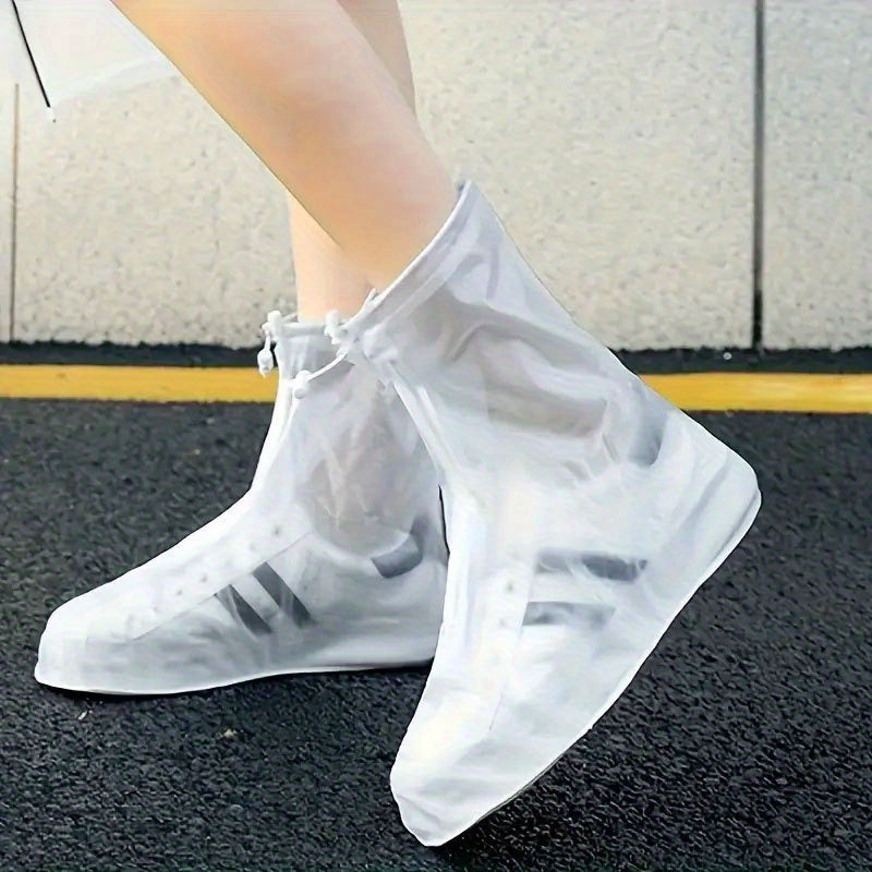Unisex Waterproof Shoe Covers with Zipper PVC Rain Protectors Reusable