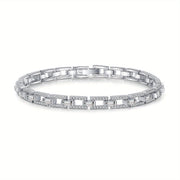 Men's Moissanite Sterling Silver Bracelet 3-3.5 Carat Jewelry for Birthdays Holidays