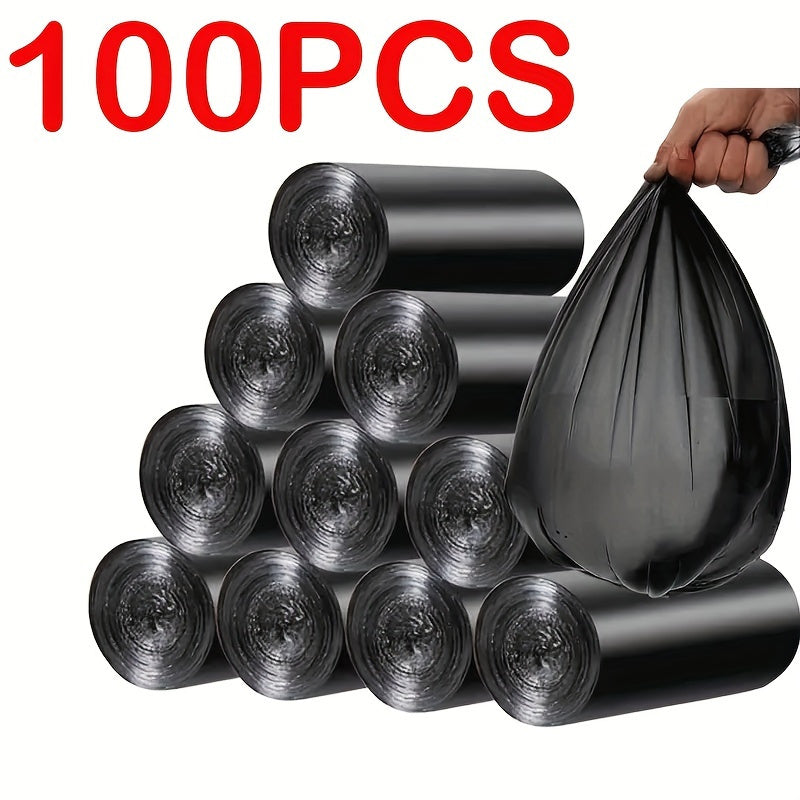 Heavy-Duty Black Trash Bags 100 Pack Leak-Proof Durable Plastic for Kitchen Bathroom Bedroom
