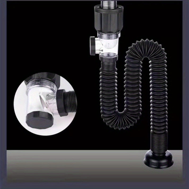 Tubo de desagüe de fregadero retráctil de PVC duradero y acero inoxidable para baño y cocina