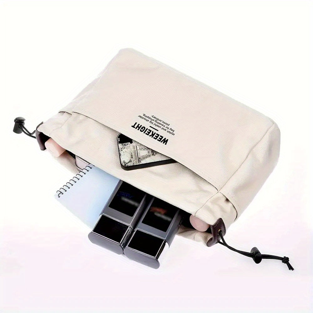 Multi-Compartment Bag Organizer for Totes and Shoulder Bags with Drawstring Pouch