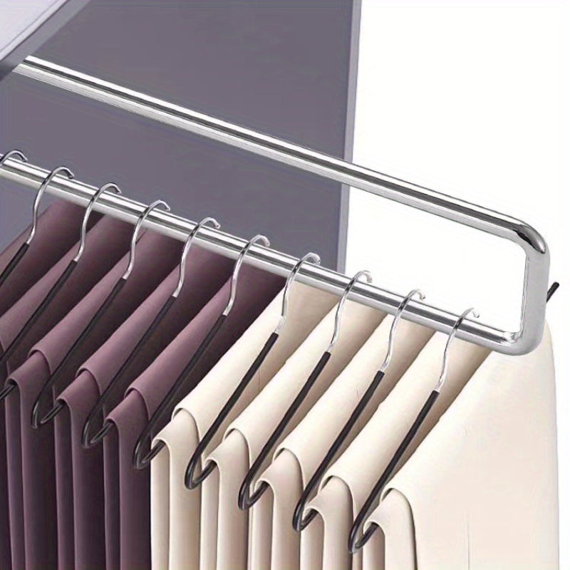 Percha de ropa extraíble en acero pulido Organizador de armario que ahorra espacio para espacios pequeños