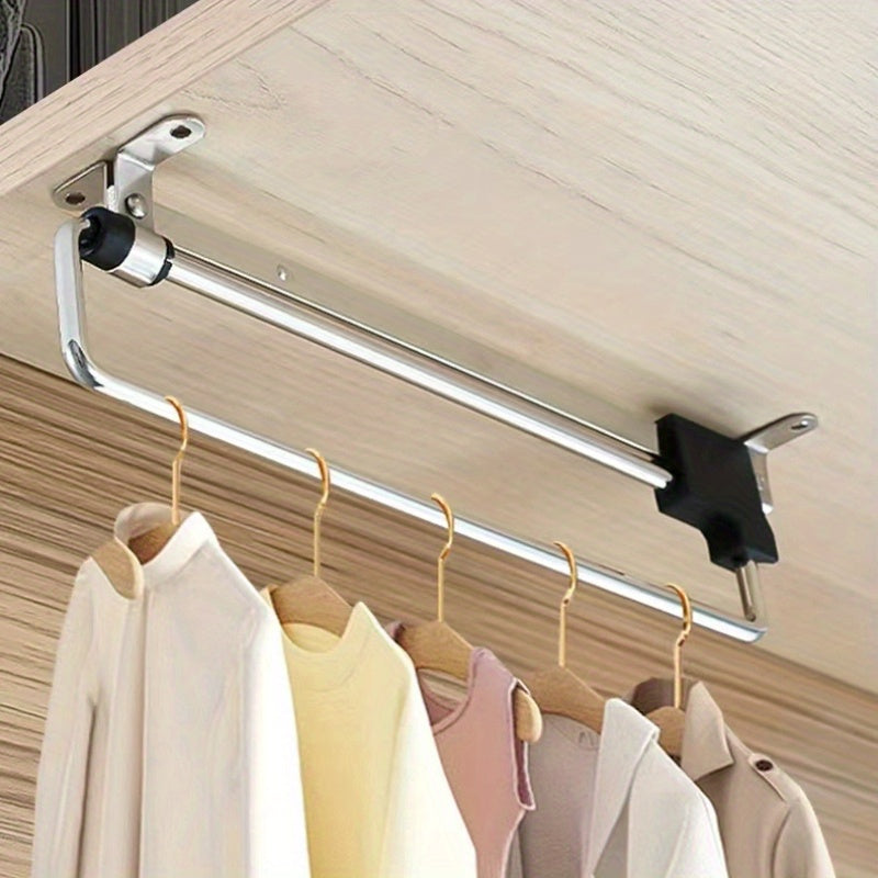 Percha de ropa extraíble en acero pulido Organizador de armario que ahorra espacio para espacios pequeños