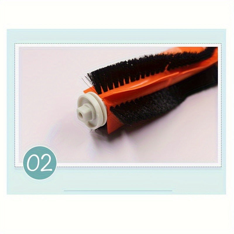 Set of 2 Vacuum Main Brush Replacements for Robotic Floor Cleaners Long-Lasting Plastic