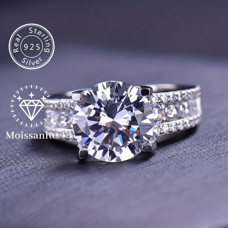 Sterling Silver Moissanite Engagement Ring 3/5/10 Carat Wedding Jewelry
