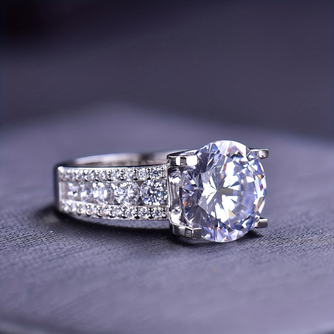 Sterling Silver Moissanite Engagement Ring 3/5/10 Carat Wedding Jewelry