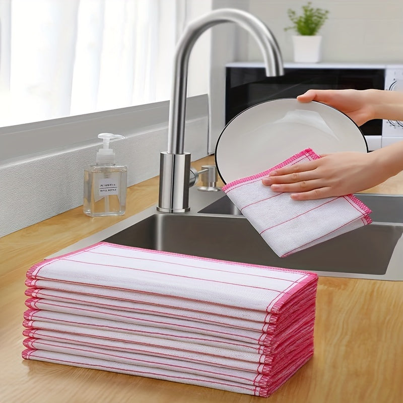 6 or 12 Pack Microfiber Dish Cloths Reusable Absorbent Kitchen Cleaning Towels