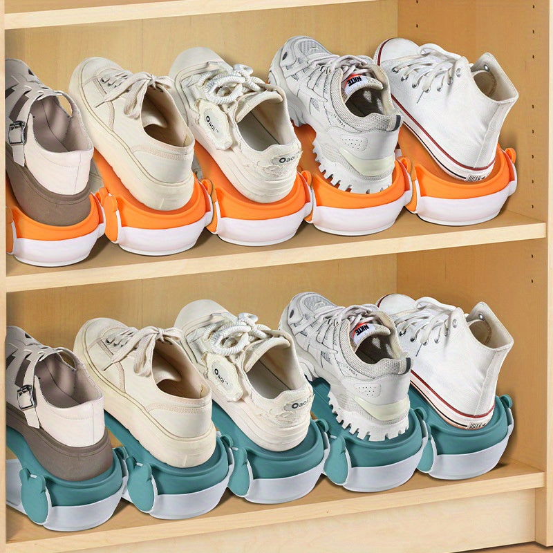 Double Layer Shoe Organizer Rack with Adjustable Design for Entryway Closet Storage