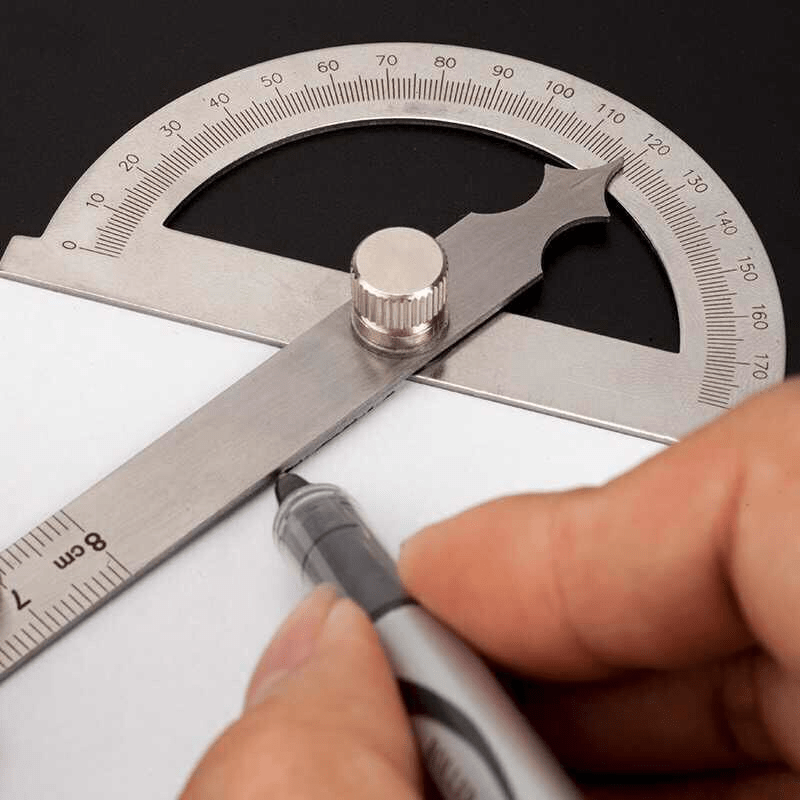 Stainless Steel Angle Measuring Ruler Protractor for Woodworking and Metal