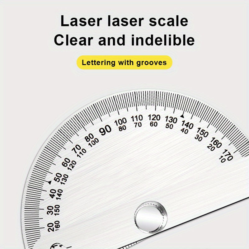 Stainless Steel Angle Measuring Ruler Protractor for Woodworking and Metal