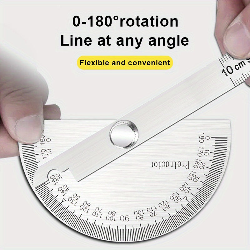 Stainless Steel Angle Measuring Ruler Protractor for Woodworking and Metal