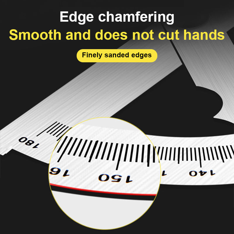 Stainless Steel Angle Measuring Ruler Protractor for Woodworking and Metal