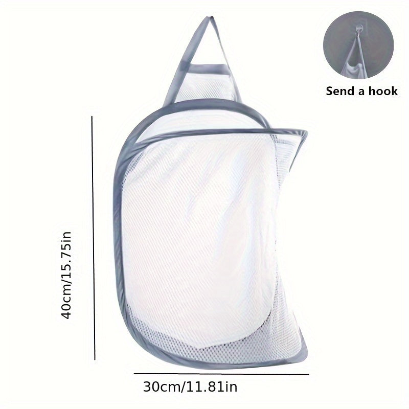 Cesto de ropa plegable de pared con diseño que ahorra espacio para ropa sucia y toallas