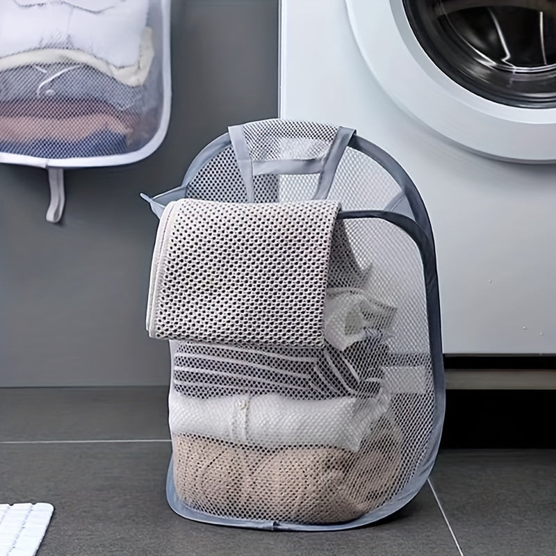 Cesto de ropa plegable de pared con diseño que ahorra espacio para ropa sucia y toallas