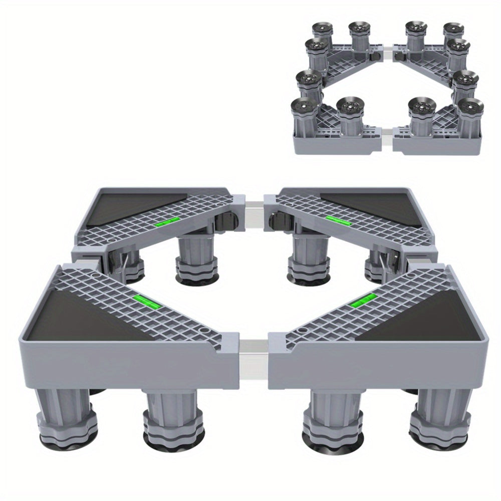 Adjustable Mobile Appliance Stand for Washing Machines Dryers and Refrigerators Stainless Steel