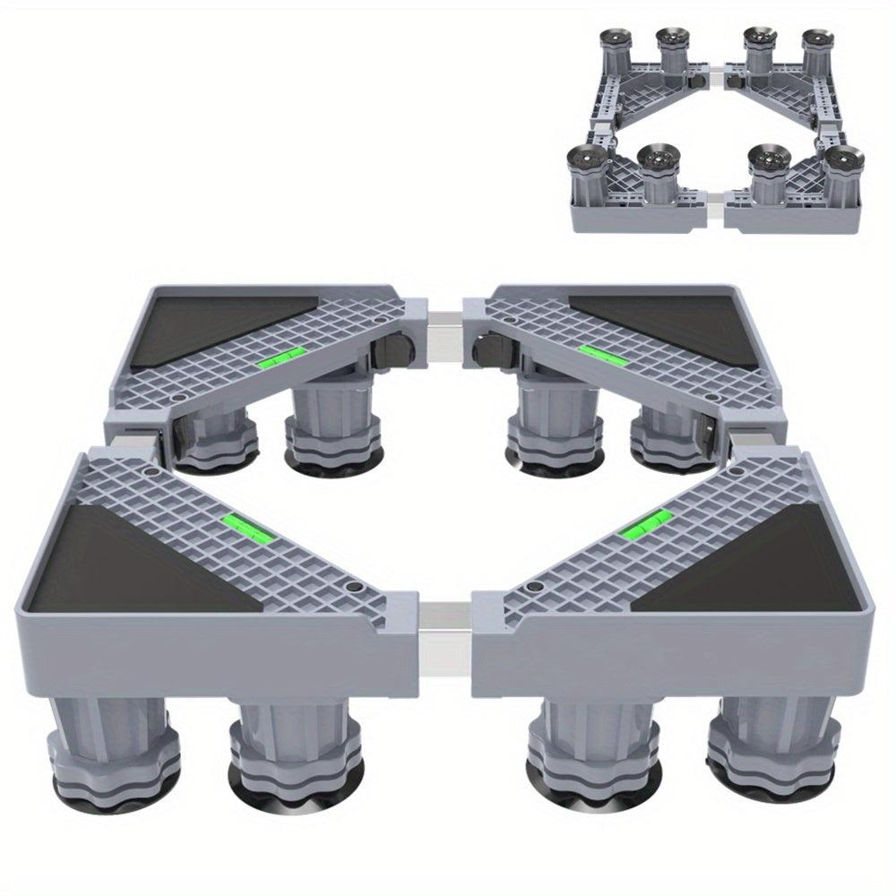 Adjustable Mobile Appliance Stand for Washing Machines Dryers and Refrigerators Stainless Steel