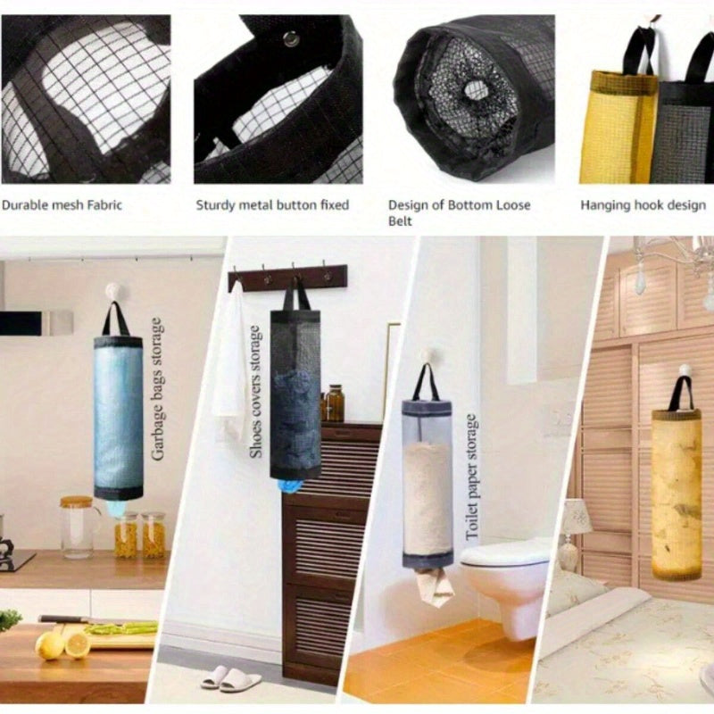 Large Capacity Mesh Hanging Storage Bag Organizer Foldable Breathable Plastic Kitchen