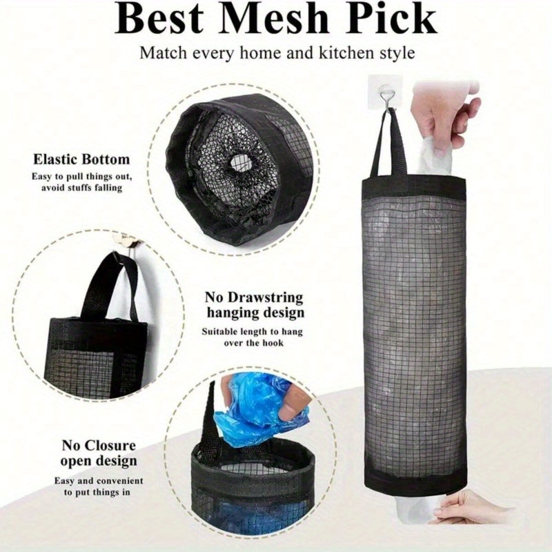 Large Capacity Mesh Hanging Storage Bag Organizer Foldable Breathable Plastic Kitchen