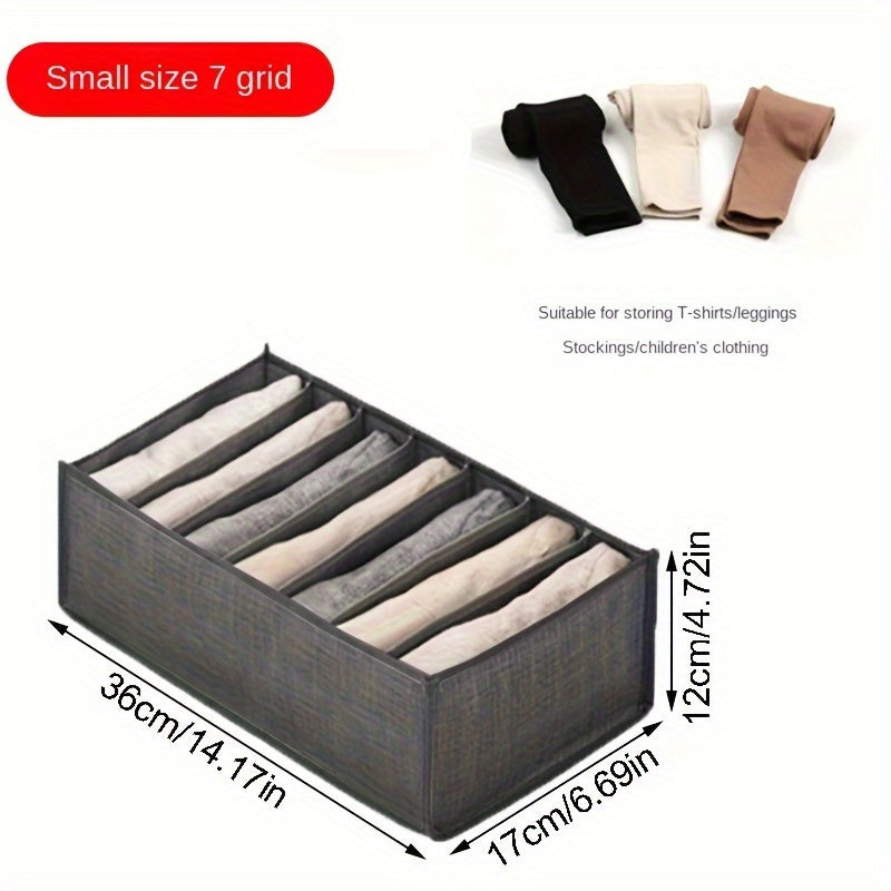 Grey Fabric Closet Organizer with Handle for Wardrobe Storage Divider