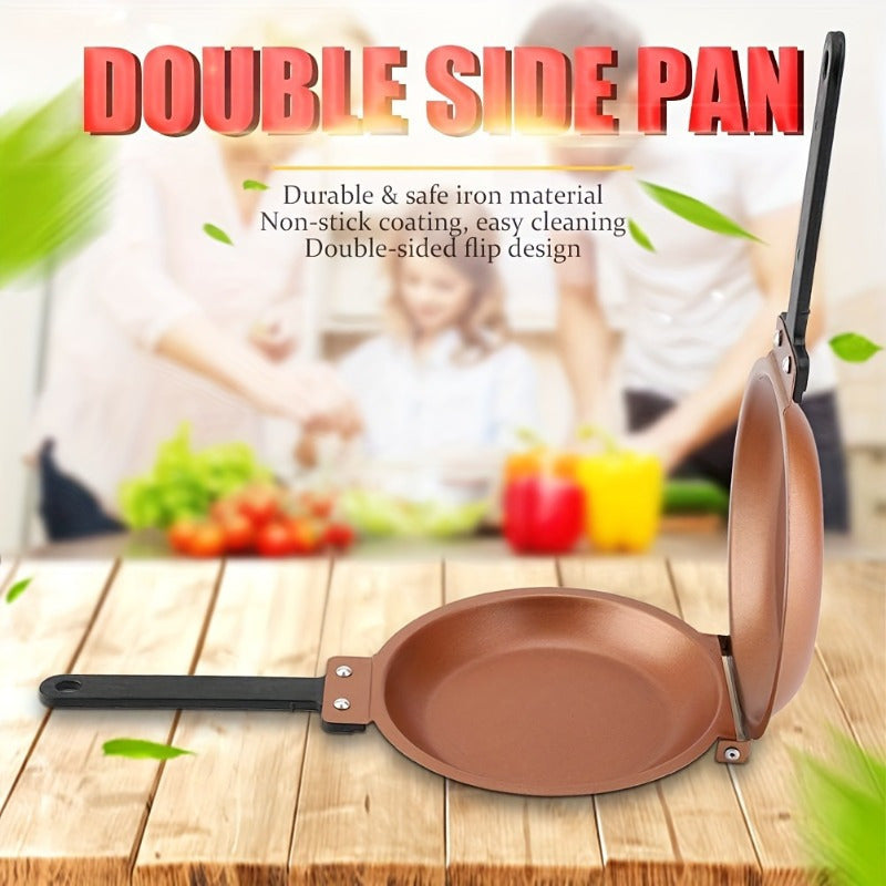 Stainless Steel Non-Stick Omelet Pan with Handle for Easy Flipping and Cleaning