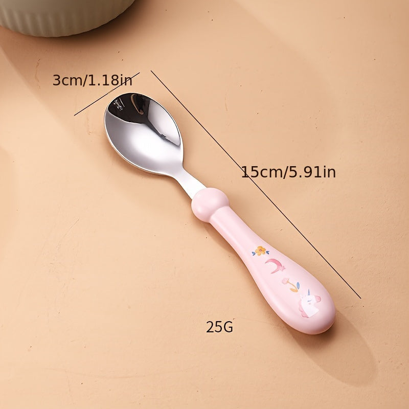 Kids BPA-Free Utensil Set Stainless Steel Fork and Spoon in Blue Case