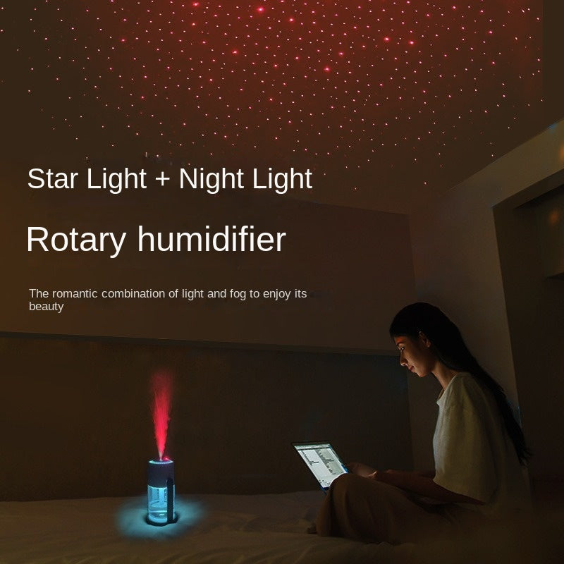 USB-Powered Starry Sky Humidifier with Essential Oil Diffuser and Night Light Compact Portable for Home Car