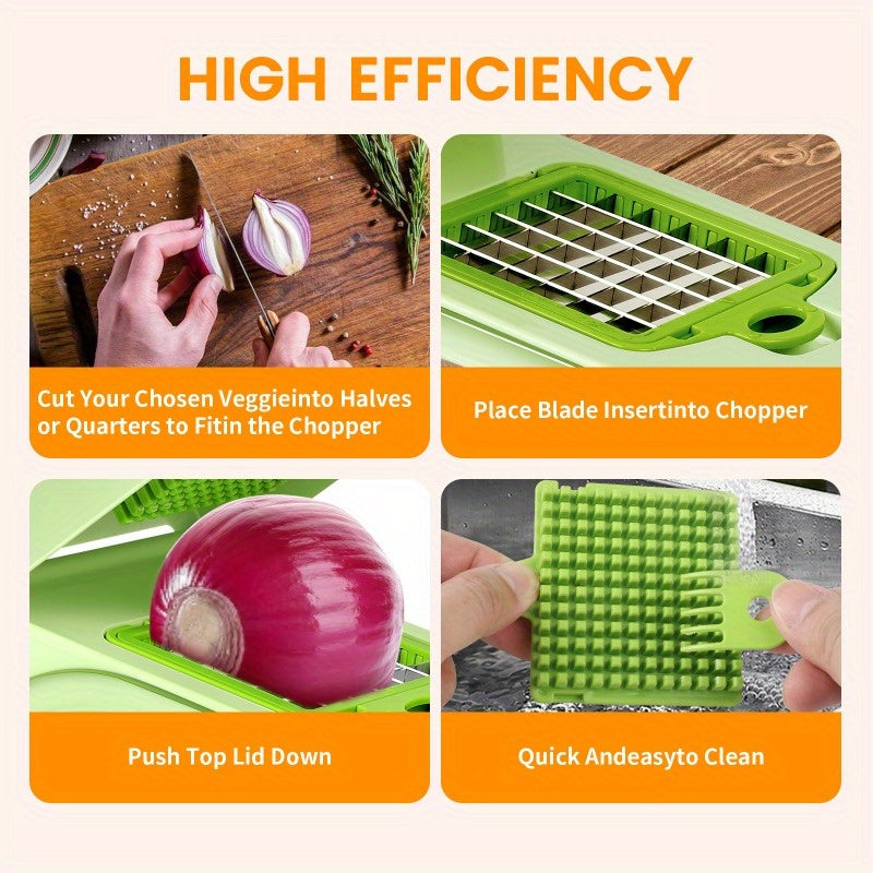 17-in-1 Vegetable Cutting Tool with Slicer Dicer and Planer