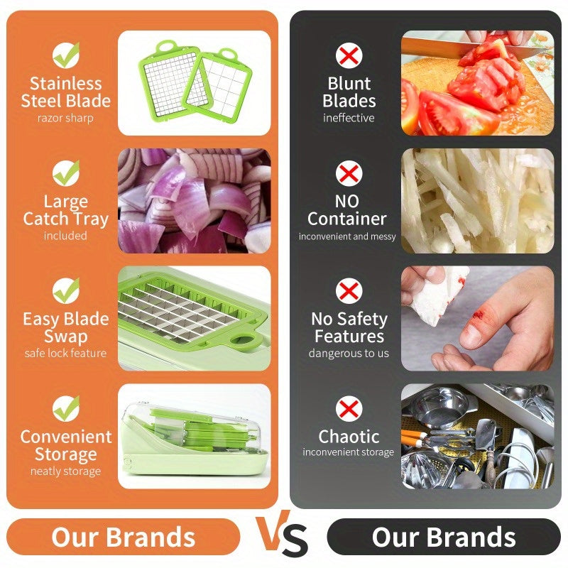 17-in-1 Vegetable Cutting Tool with Slicer Dicer and Planer