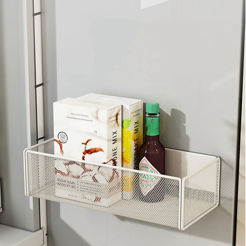 Magnetic Metal Refrigerator Door Organizer Basket Kitchen Storage