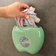 Kitchen Wall-Mounted Plastic Bag Holder with Apple-Shaped Design