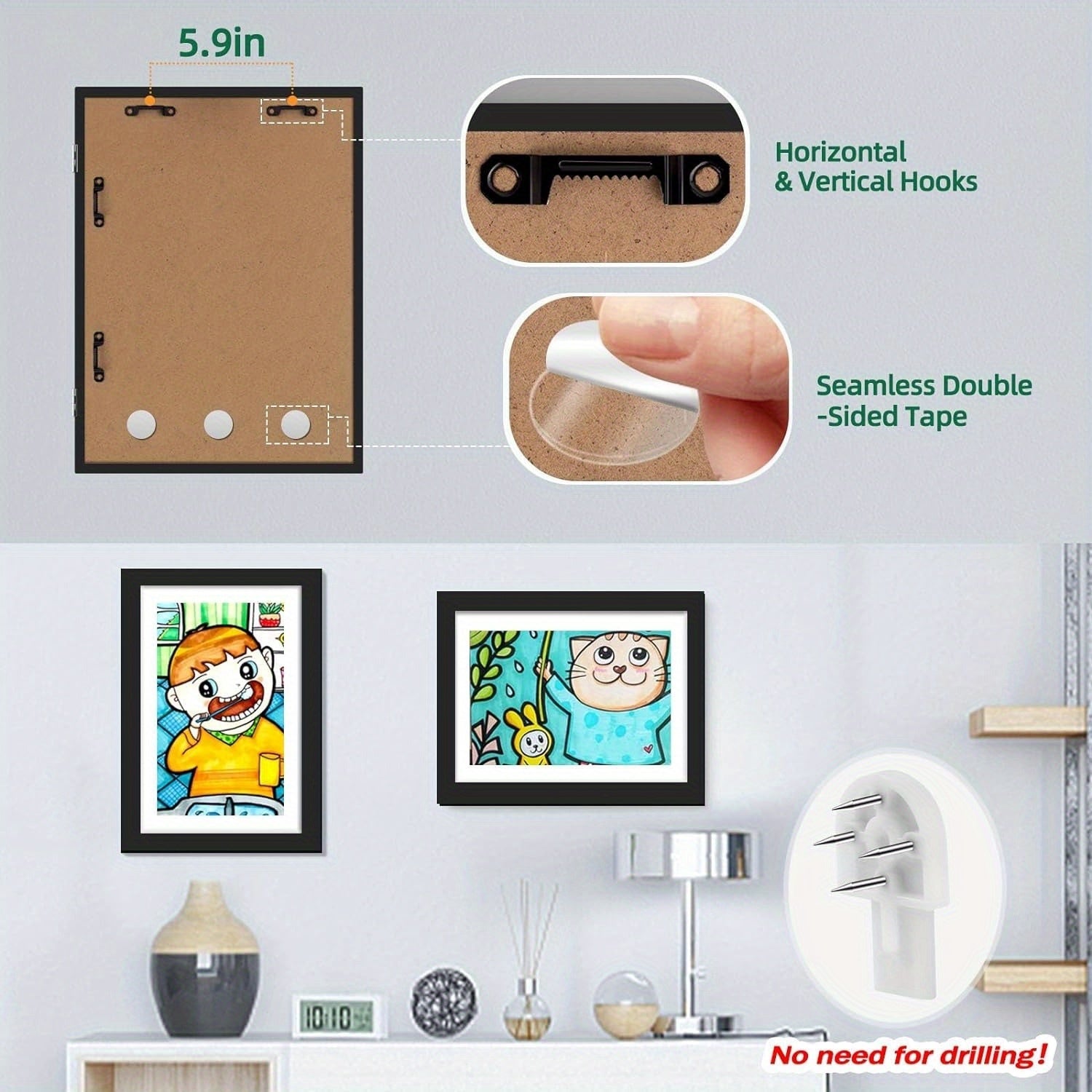 Set of Four Picture Frames for Artwork 21.59 x 27.94 cm Easy Front Access