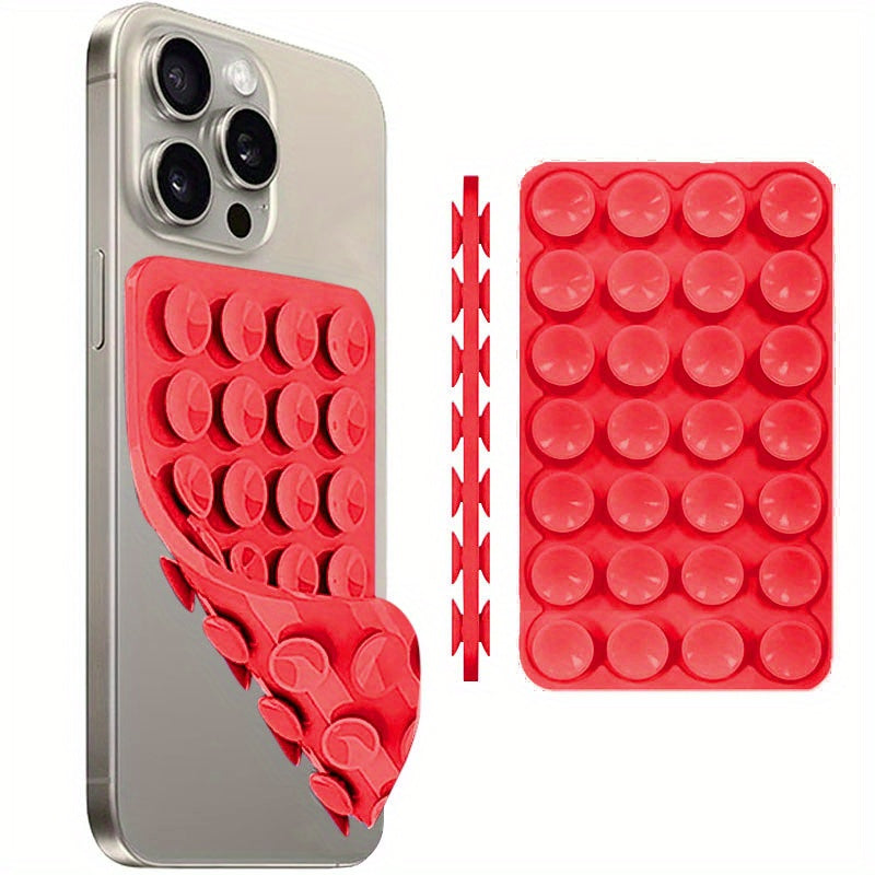 Pink Silicone Suction Cup Phone Mount for Hands-Free Selfies and Videos