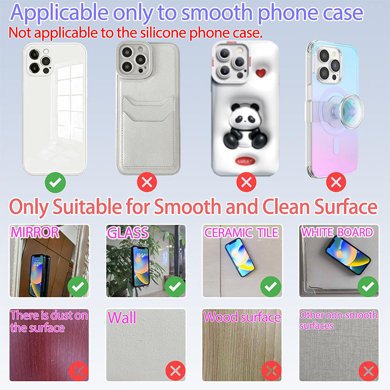 Multi-Functional Silicone Phone Grip with Double-Sided Suction for iPhone and Android