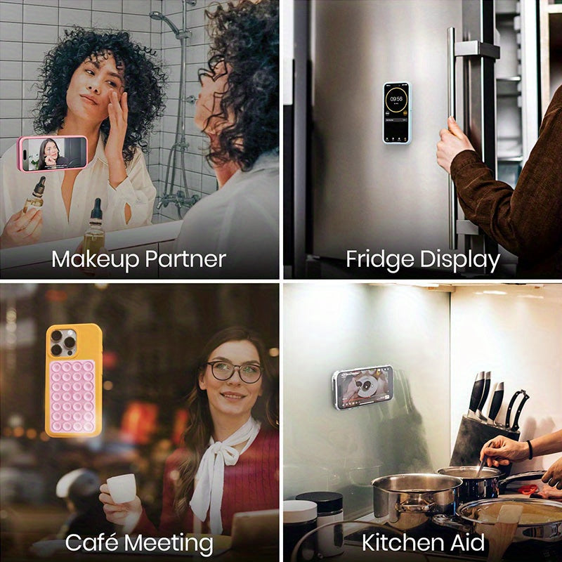 Multi-Functional Silicone Phone Grip with Double-Sided Suction for iPhone and Android