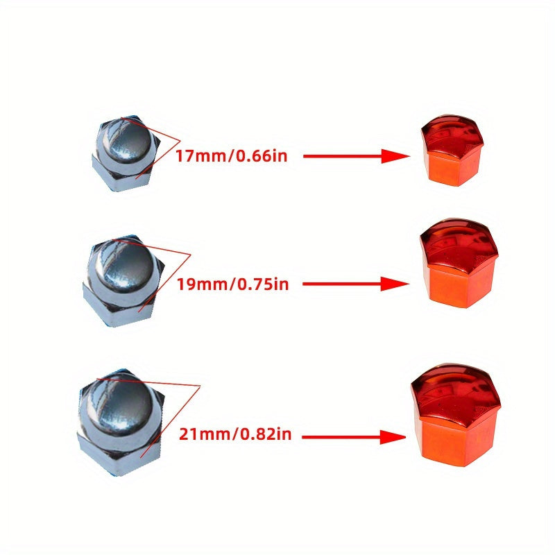 20 Pieces Automotive Wheel Hub Decorative Caps Polycarbonate Dustproof Rustproof 17mm 19mm 21mm
