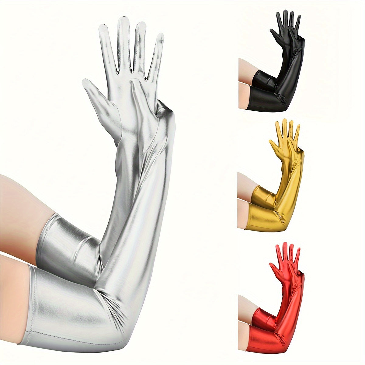 Guantes de brillo elástico para fiestas de Halloween, discotecas y decoraciones de cosplay