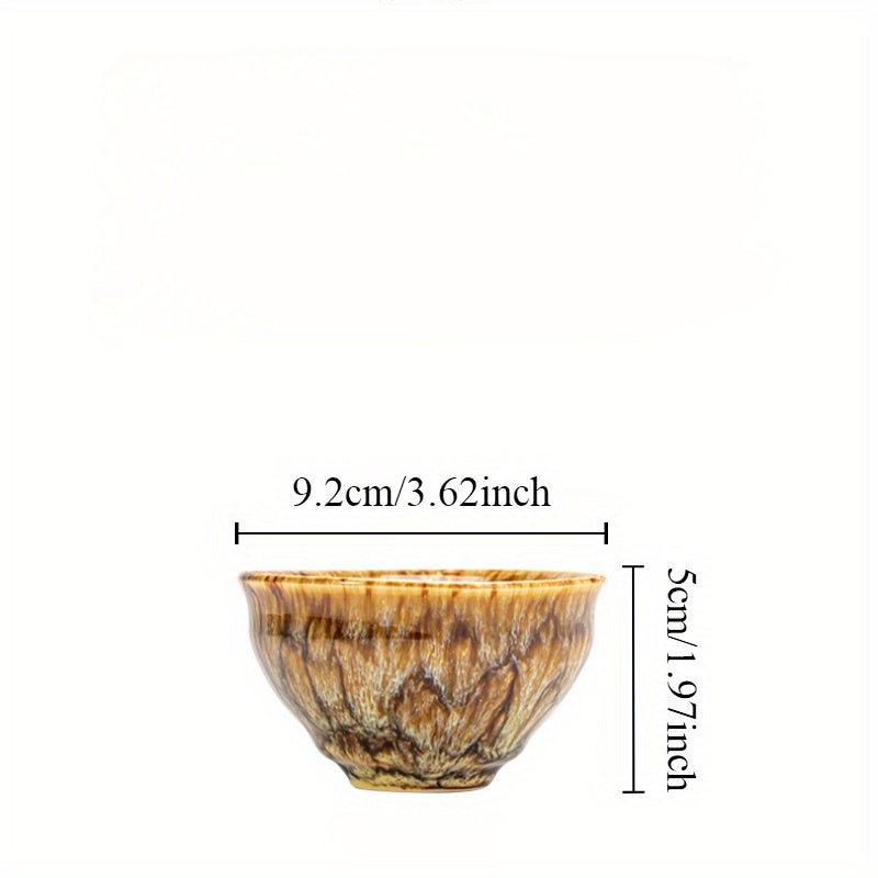 5 dona qo'l bilan tayyorlangan keramika choy to'plami an'anaviy pechda qoplangan Jianzhan uslubida, biznes sovg'alari uchun mukammal.