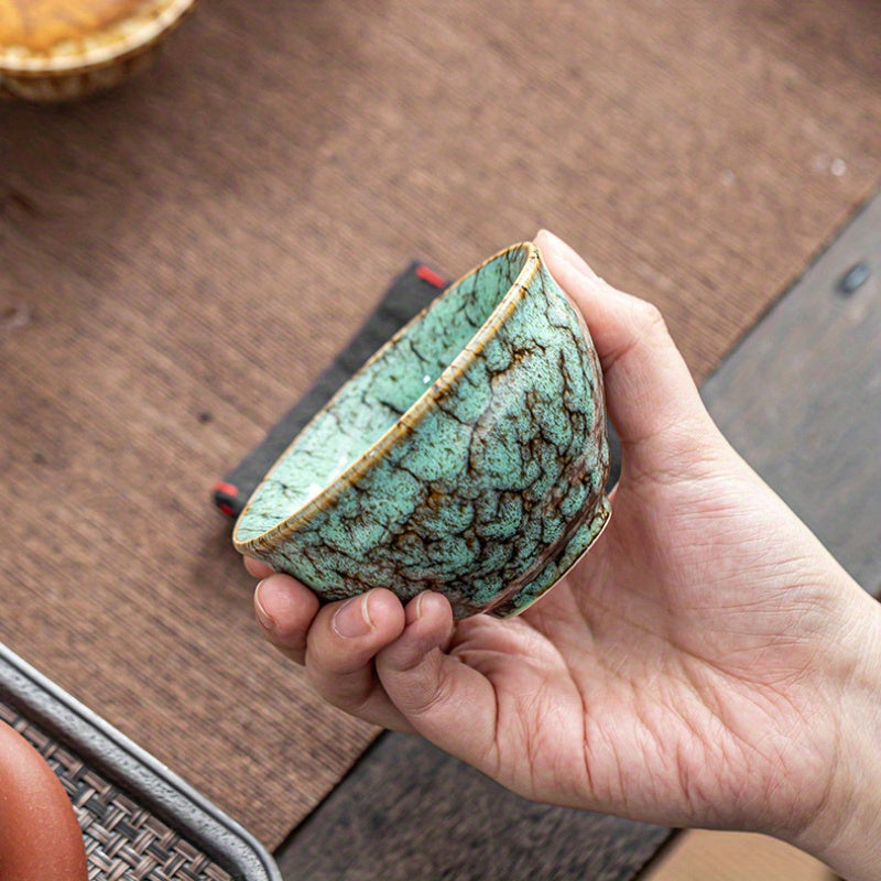 5 dona qo'l bilan tayyorlangan keramika choy to'plami an'anaviy pechda qoplangan Jianzhan uslubida, biznes sovg'alari uchun mukammal.